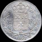 Pice de 5 francs Louis XVIII Roi de France buste nu 1822W - revers