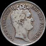 Pice de 5 francs Louis-Philippe I Roi des franais tte nue 1831D - avers