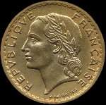 Pice de 5 francs Lavrillier bronze-aluminium 1946 - Rpublique franaise - avers