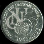 Pice de 5 francs - 50me anniversaire de l'ONU 1995 - avers