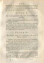 Page 15 de la Loi 1175 du 22 Vend�miaire - An IV - Titre&nbsp;IX. - Du graveur&nbsp;(fin). - Titre&nbsp;X. - De l'artiste-m�canicien charg� de la surveillance des&nbsp;machines. - Titre&nbsp;XI. - De l'artiste charg� de la fabrication des poids et balances&nbsp;d'essai.