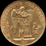 Pièce de 20 francs or Génie 1897 - République française - avers