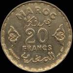 Maroc - Empire chérifien - 20 francs 1952 - revers