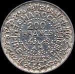 Maroc - Empire chérifien - 200 francs 1953 - revers