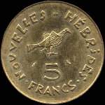 Nouvelles-Hébrides - 5 francs 1970 - revers