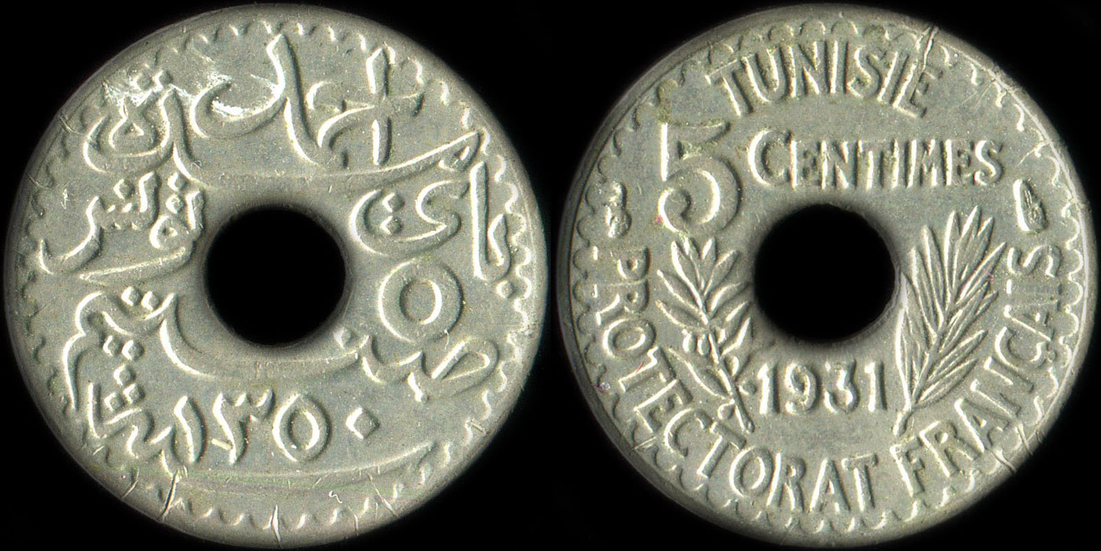 Pice de 5 centimes 1931 Tunisie