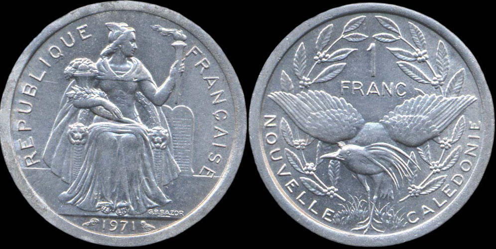 Pice de 1 franc 1971 Nouvelle-Caldonie