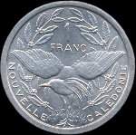 Nouvelle-Caldonie - pice de 1 franc de 1972  2020 Rpublique Franaise I.E.O.M. - revers
