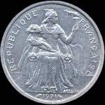 Nouvelle-Caldonie - pice de 2 francs 1971 Rpublique Franaise - avers