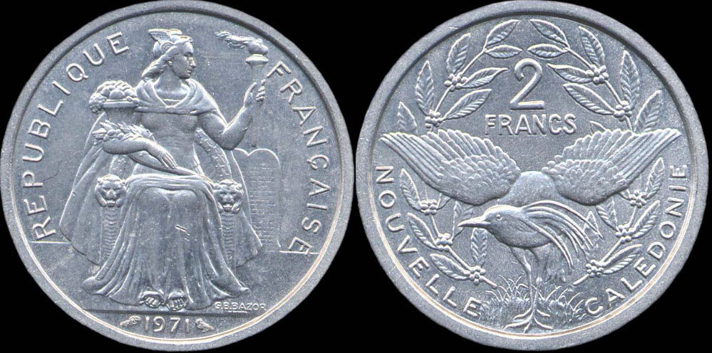 Pièce de 2 francs 1971 Nouvelle-Calédonie