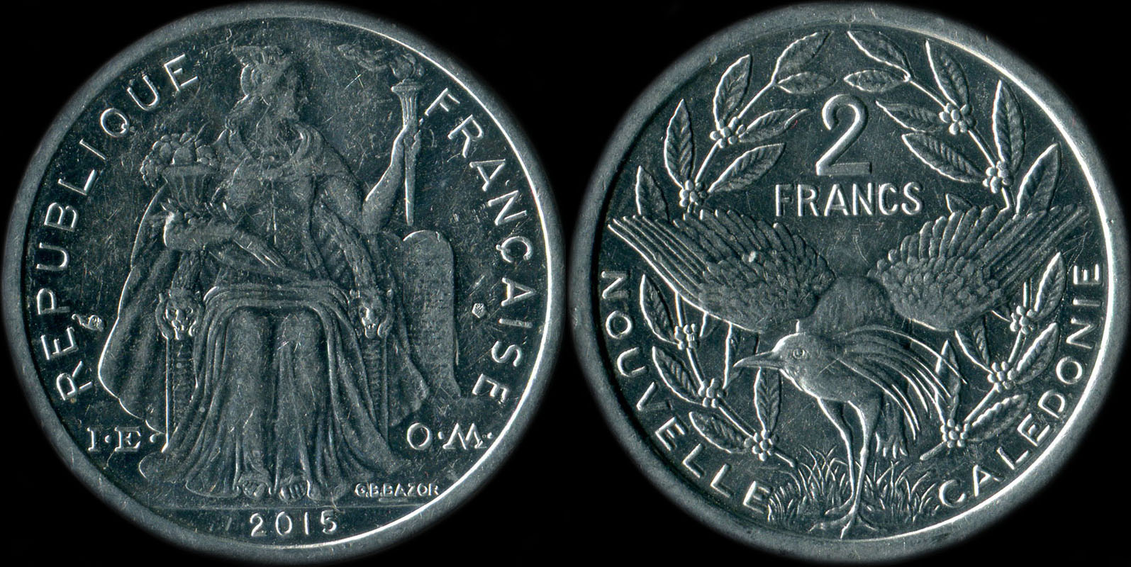 Pice de 2 francs 2015 Nouvelle-Caldonie