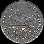 Nouvelle-Caldonie - pice de 10 francs de 1972  2005 Rpublique Franaise I.E.O.M. - revers