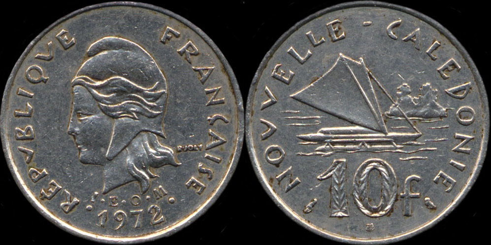 Pice de 10 francs 1972 Nouvelle-Caldonie