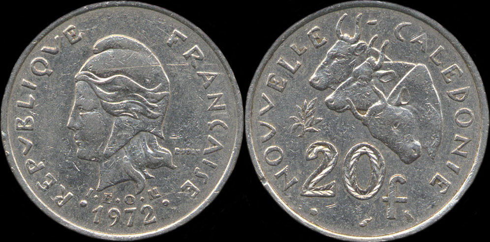 Pice de 20 francs 1972 Nouvelle-Caldonie