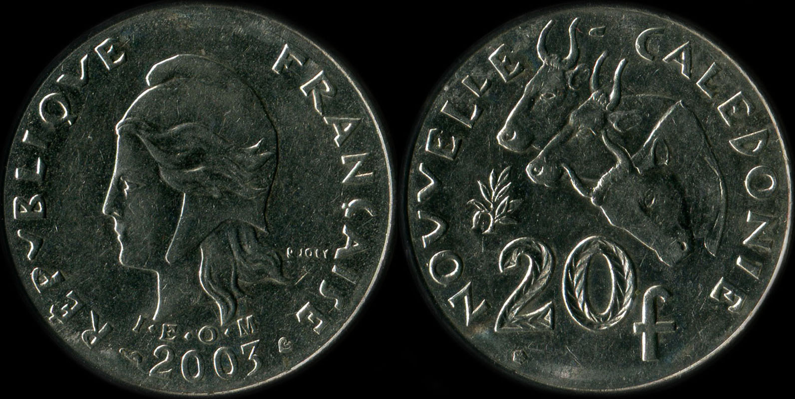 Pice de 20 francs 2003 Nouvelle-Caldonie