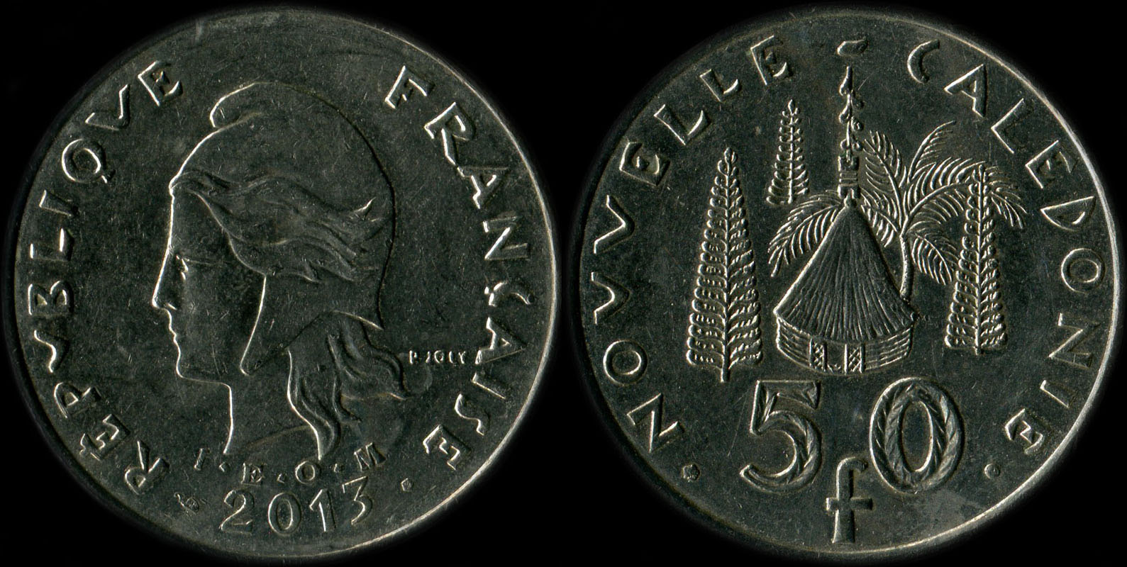 Pice de 50 francs 2013 Nouvelle-Caldonie