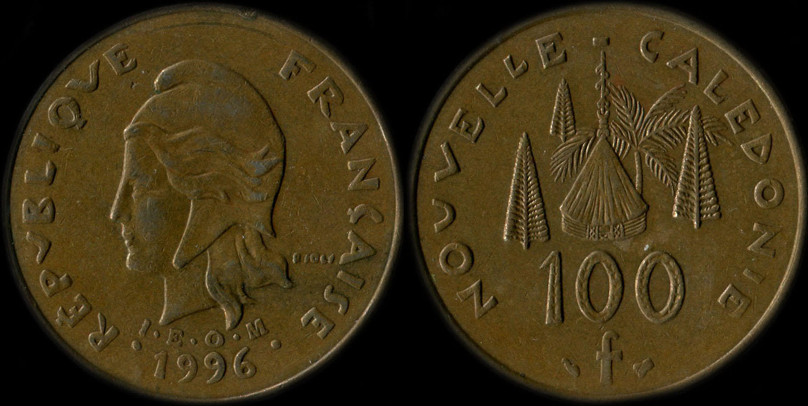 Pice de 100 francs 1996 Nouvelle-Caldonie