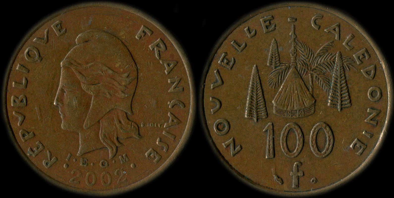 Pice de 100 francs 2002 Nouvelle-Caldonie