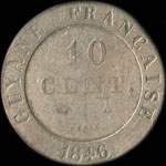 Pièce de 10 centimes Guyane française - 1846A - Louis XVIII Roi des Français - revers