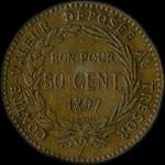 Pice de 50 centimes 1897 colonie de la Martinique - revers