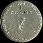 Polynésie - pièce de 1 franc 1948 - Essai - Etablissements Français de l'Océanie - revers
