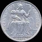 Polynésie - pièce de 5 francs 1965 République française - avers