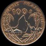 Polynésie - pièce de 100 francs 1976 Polynésie française  I.E.O.M. de 1976 à 2005 - revers