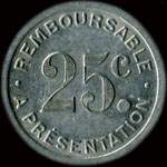 Jeton de ncessit de 25 centimes mis par la Pharmacie du Docteur Ferret - Albi (81000 - Tarn) - revers