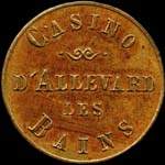 Jeton de nécessité de 5 francs émis par le Casino d'Allevard-les-Bains (38580 - Isère) - avers