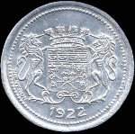 Jeton de nécessité de 5 centimes émis en 1922 par la Chambre de Commerce d'Amiens (80000 - Somme) - avers