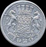Jeton de nécessité de 25 centimes émis en 1920 par la Chambre de Commerce d'Amiens (80000 - Somme) - avers