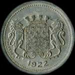 Jeton de nécessité de 25 centimes émis en 1922 par la Chambre de Commerce d'Amiens (80000 - Somme) - avers