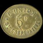 Jeton de nécessité de 5 centimes (type 2 : valeur 5 centimes au revers) émis par L'Union - Société Coopérative à Amiens (80000 - Somme) - avers