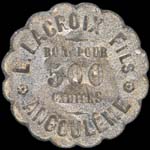 Jeton de ncessit de 500 cahiers mis par L.Lacroix Fils  Angoulme (16000 - Charente) - avers