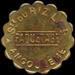 Jeton de ncessit de Paquetage mis par la Socit du RIZ LA +  Angoulme (16000 - Charente) - avers