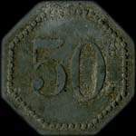 Jeton de ncessit de 50 centimes mis par la S.C.P. (Socit Cooprative de la Poudrerie)  Angoulme (16000 - Charente) - revers