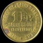 Jeton de 1 franc mis par le Syndicat d'Entrepositaires et Limonadiers - Eug. Gaertner - Tel. 7 - Pcheur  Arzwiller (57405 - Moselle) - revers