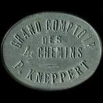 Jeton 10 jetons donnent droit à une consommation (ovale) émis par le Grand Comptoir des 4 Chemins - P. Kneppert à Aubervilliers (93300 - Seine-Saint-Denis) - avers