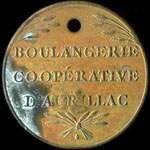 Jeton de 1 kg 500 mis par la Boulangerie Cooprative d'Aurillac (15000 - Cantal) - avers