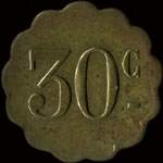 Jeton de ncessit de 30 centimes mis par le Caf de la Paix  Ax (09110 - Arige) - revers