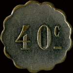 Jeton de ncessit de 40 centimes mis par le Caf de la Paix  Ax (09110 - Arige) - revers