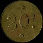 Jeton de ncessit de 20 centimes mis par le Casino - Ax-les-Thermes (09110 - Arige) - revers
