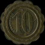 Jeton anonyme de 10 centimes avec une balance - revers