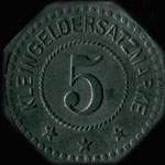 Jeton de ncessit de 5 pfennig mis par Gemeinde Algringen pendant l'occupation allemande - revers