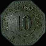 Jeton de ncessit de 10 pfennig mis par Gemeinde Algringen pendant l'occupation allemande - revers