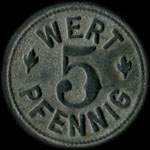 Jeton de ncessit de 5 pfennig mis par Bcker-Innung  Colmar pendant l'occupation allemande - revers