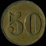 Jeton de nécessité de 50 pfennig Werth-Marke - A.K. attribué à Luxhof à Gebweiler (Guebwiller) - (68500 - Haut-Rhin) et émis pendant l'occupation allemande - revers