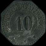 Jeton de ncessit de 10 pfennig mis par Gemeinde Hayingen  Hayingen (Hayange) (57700 - Moselle) pendant l'occupation allemande - revers