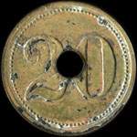 Jeton de ncessit de 20 pfennig Werth-Marke mis par J. Lorenz  Kneuttingen (Knutange - 57240 - Moselle) pendant l'occupation allemande - revers