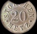 Jeton de ncessit de 20 (pfennig) mis par Storchen - Metz (57000 - Moselle) - avers